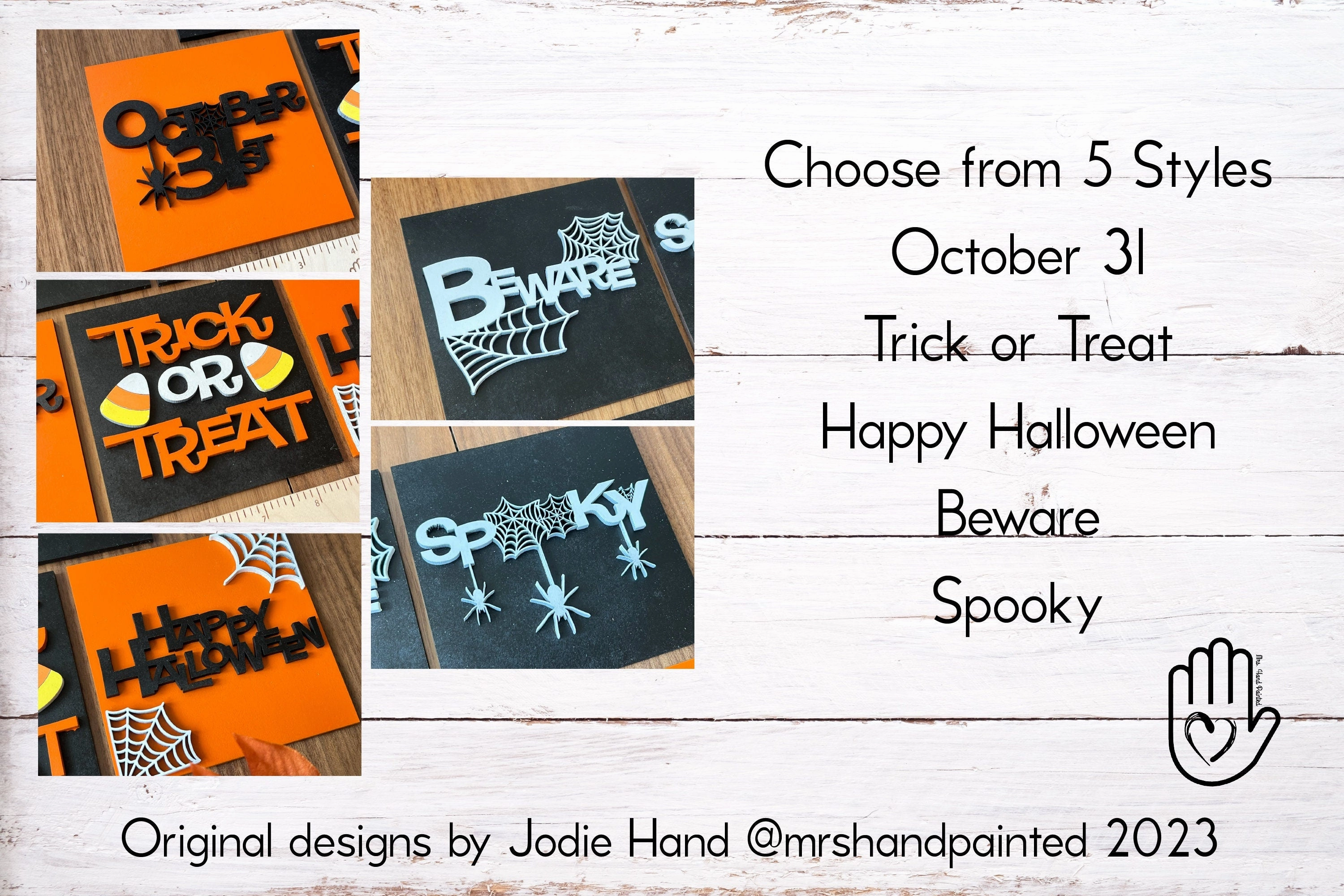 Halloween Word Art Interchangeable Signs - Laser Cut Wood Painted