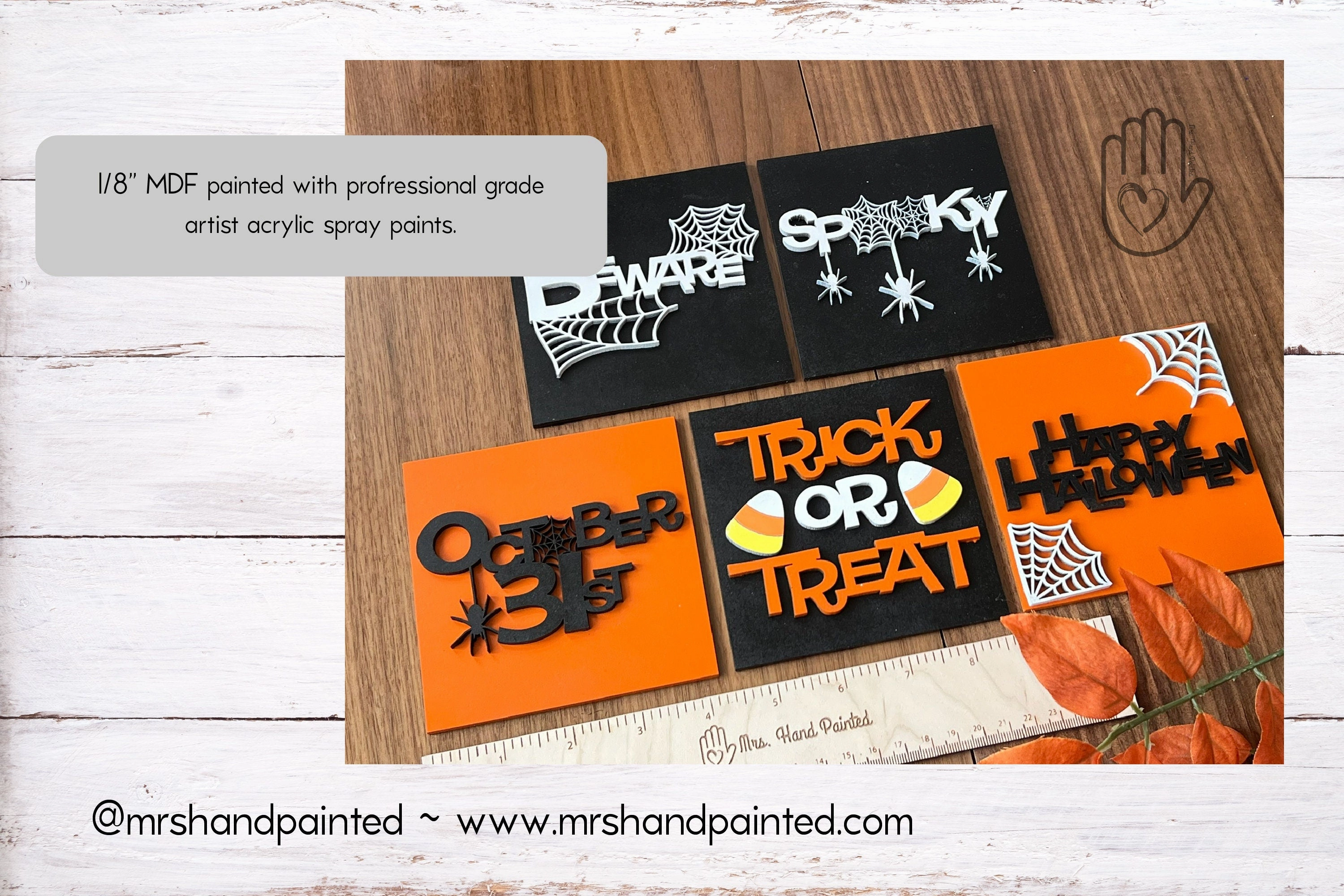 Halloween Word Art Interchangeable Signs - Laser Cut Wood Painted