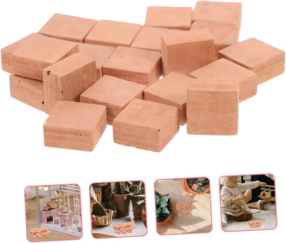 HANABASS 3sets 40pcs Miniature Bricks for DIY Projects Artificial Bricks for Box Landscaping and Creative Building Models Safe Smooth Surface for Imaginative Play 40pcs*3