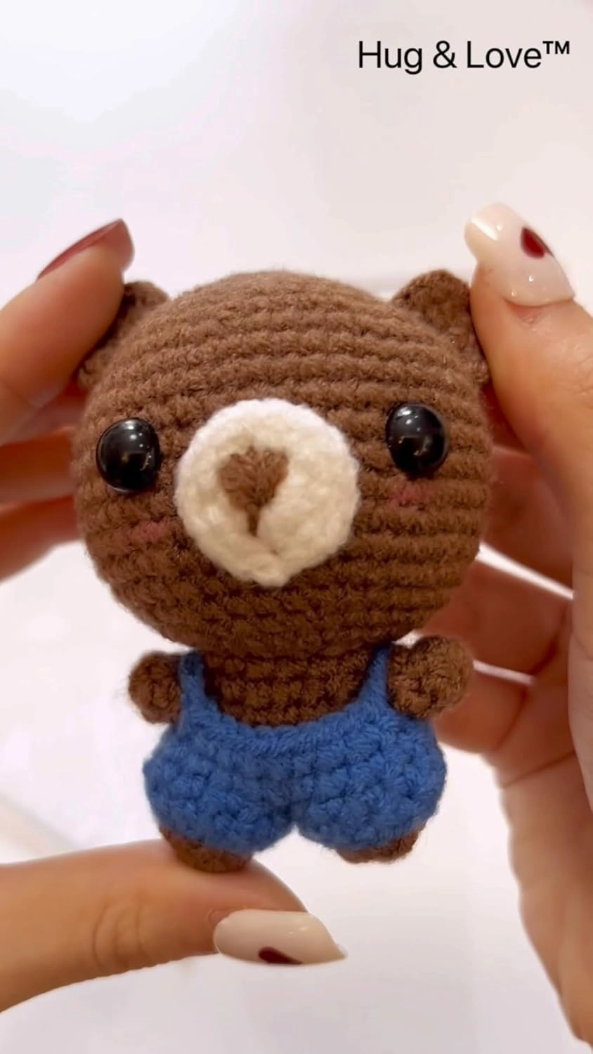 Handmade Finished Cute Crocheted Pocket Hug Token, Squeeze Doll, Stress Relief Gift, Greeting