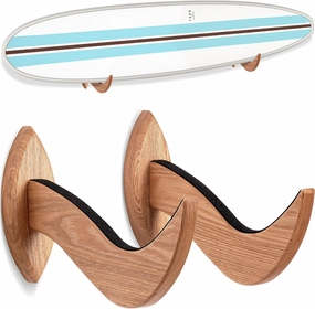 Hang 11 Surfboard Wall Mount - Surf Board Wall Hangers, Surfboard Mount, Beautiful Sustainable Wooden Rack, Perfect to Display Your Board, Surf Racks, Horizontal Hanger, Surfing Accessories