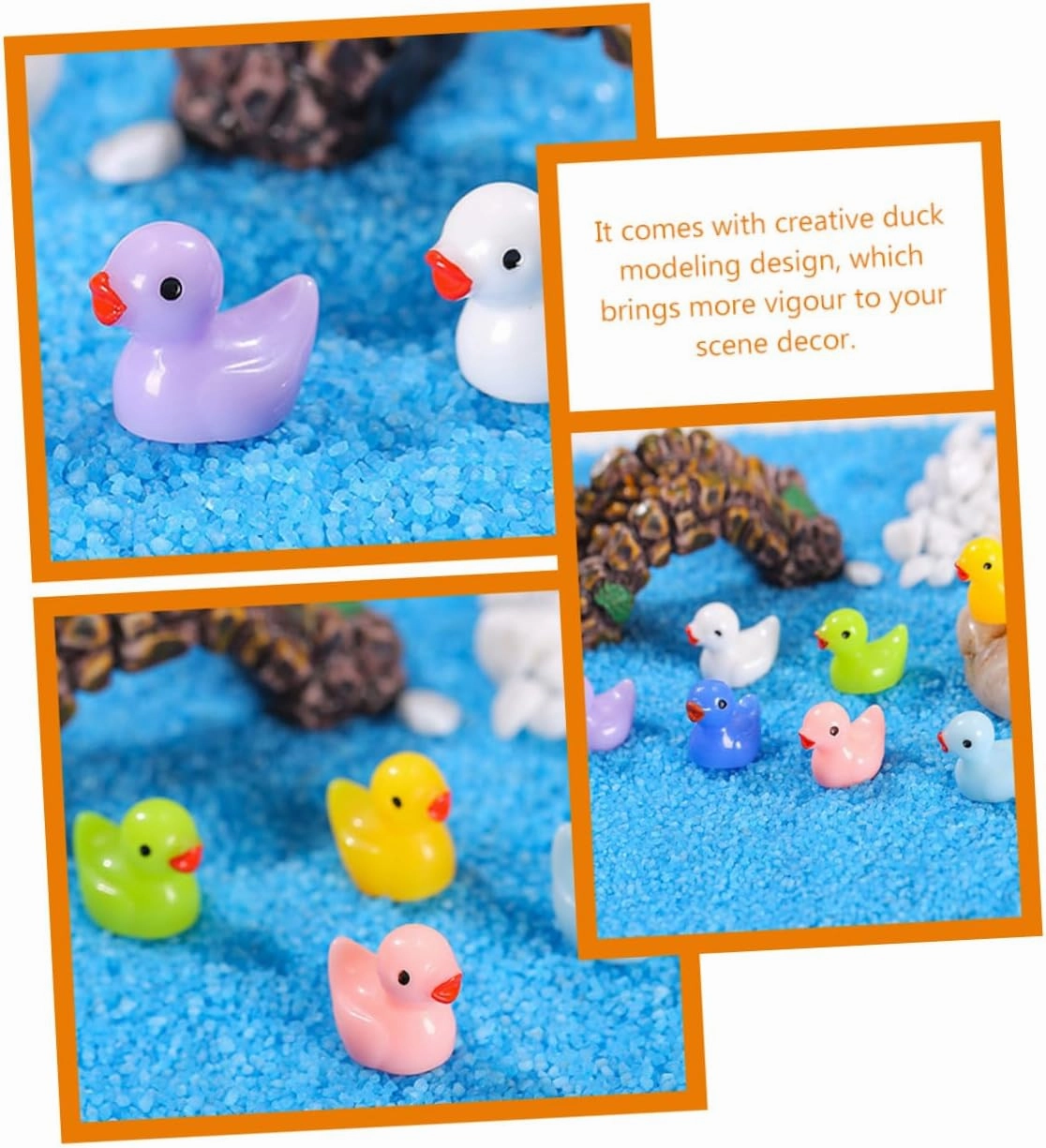 Hemoton 3sets 75pcs Mini Resin Ducks Tiny Duck Figurines for Garden Aquarium Dollhouse and Home Decor Resin Material for Creative Miniature Landscapes and Fairy Gardens 75pcs*3