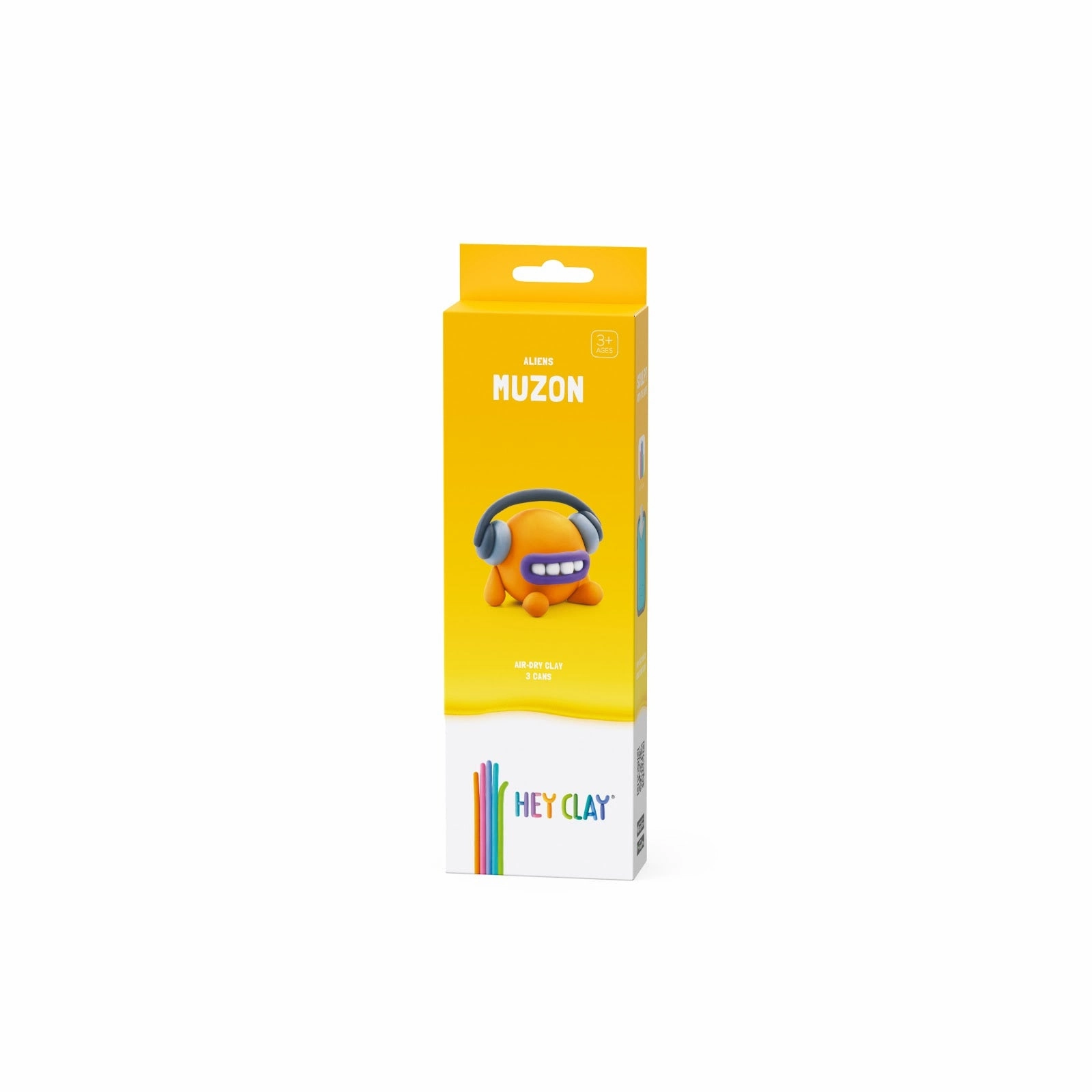 Hey Clay -  Diy Muzon Plastic Creative Modelling Air-Dry Clay For Kids 3 Cans-Multicolor
