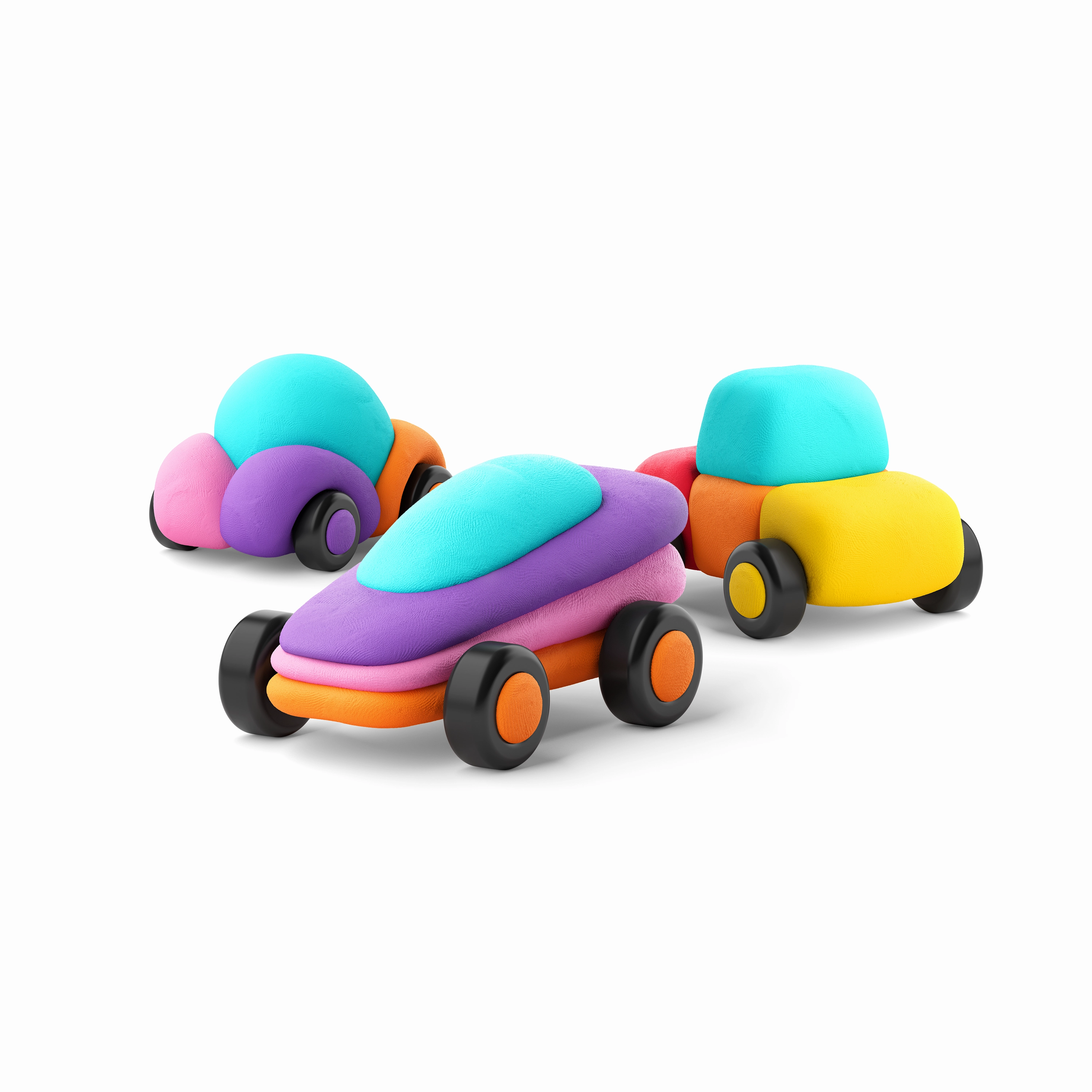 Hey Clay Eco Cars Air-Dry Clay Set with Multiple Cans for Creative Crafting Fun
