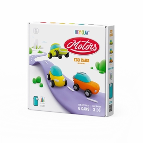 Hey Clay Eco Cars Air-Dry Clay Set with Multiple Cans for Creative Crafting Fun