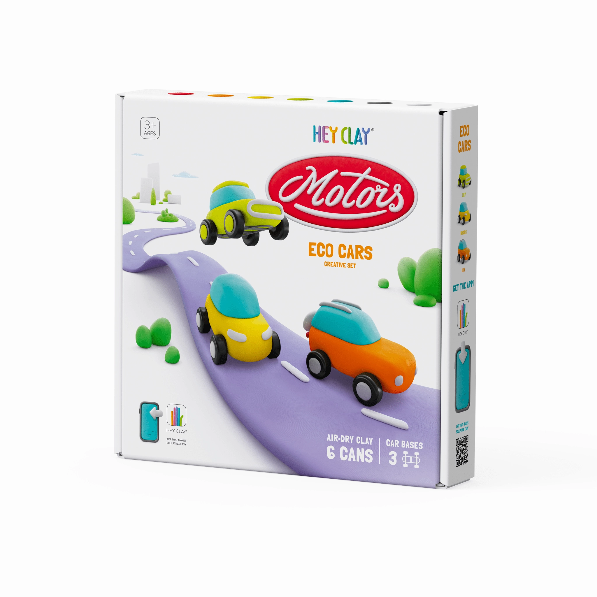 Hey Clay Eco Cars Air-Dry Clay Set with Multiple Cans for Creative Crafting Fun