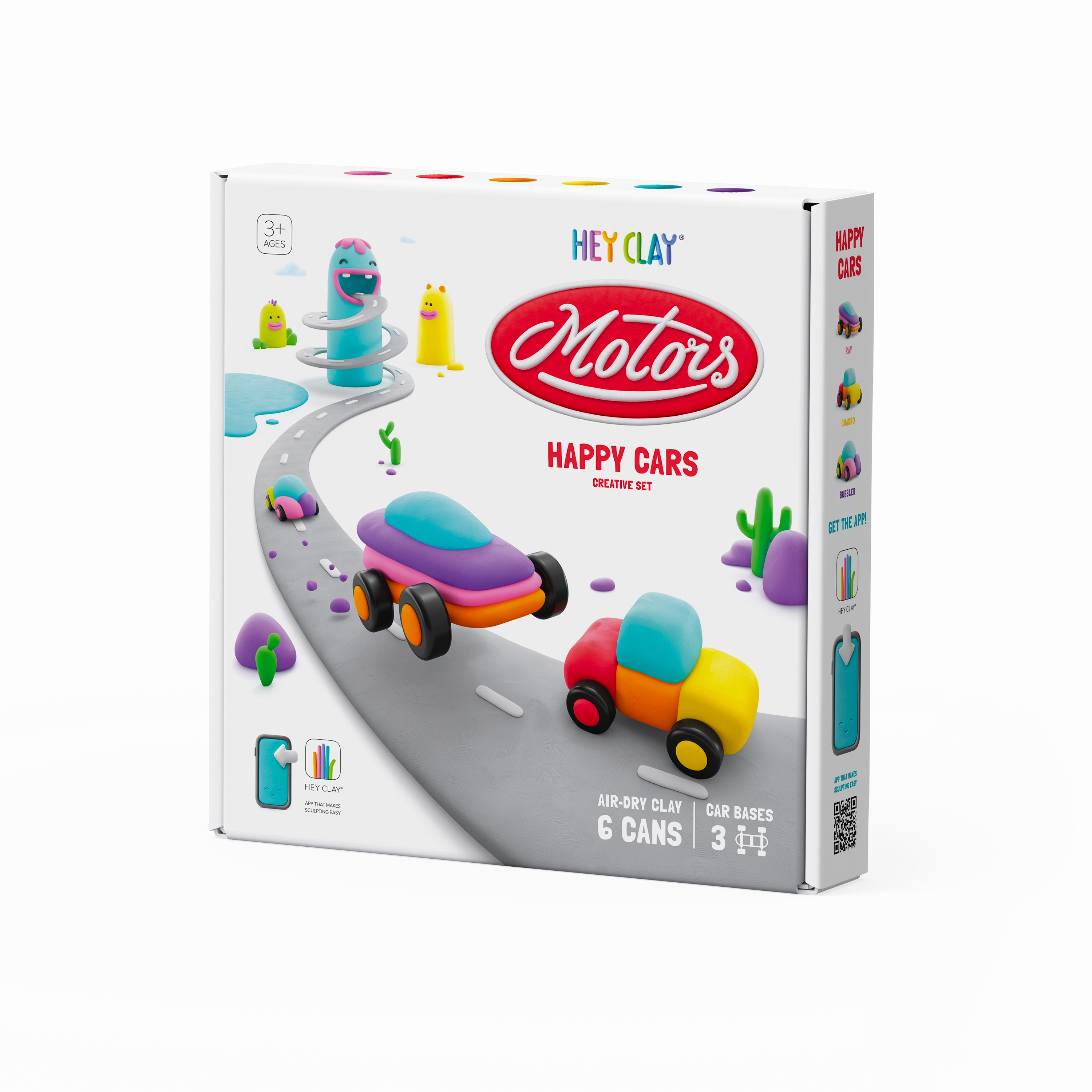 Hey Clay Eco Cars Air-Dry Clay Set with Multiple Cans for Creative Crafting Fun