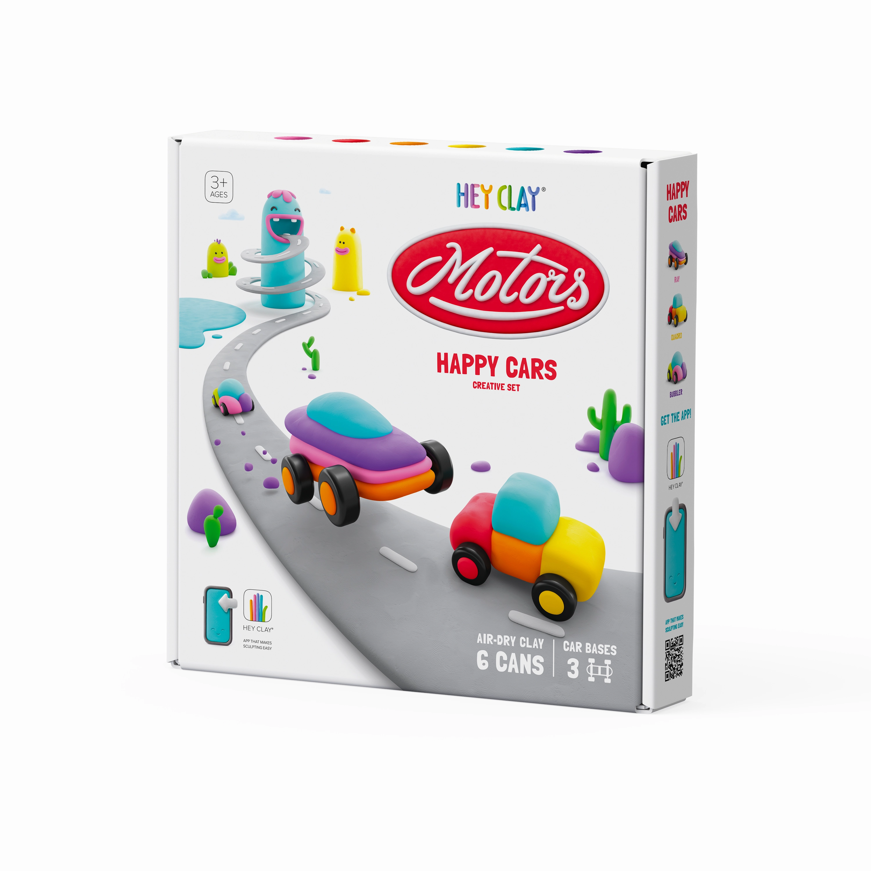 Hey Clay Eco Cars Air-Dry Clay Set with Multiple Cans for Creative Crafting Fun