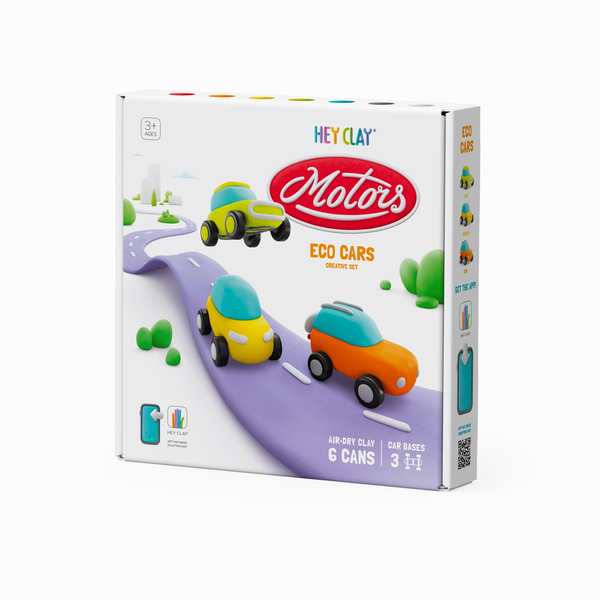 Hey Clay Eco Cars Air-Dry Clay Set with Multiple Cans for Creative Crafting Fun