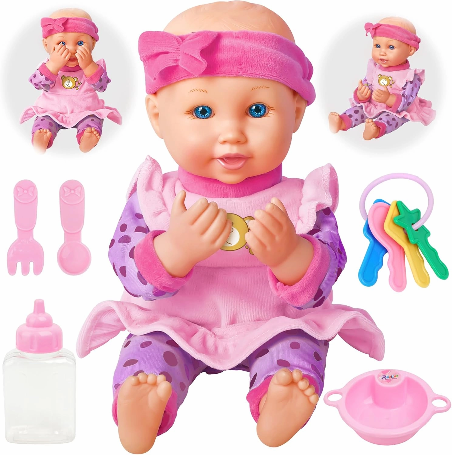 Hide-and-Seek Baby Doll, Peek a Boo Interactive Doll, Phrases, and Motion, Light-Controlled Smart Baby Dolls Toys Suitable for Boys and Girls 2  Years Old
