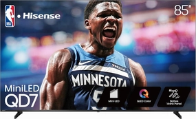 Hisense 85" Class QD7 Series Mini-LED 4K UHD Smart Fire TV (85QD7QF, 2025 Model) - QLED, Native 144hz, HDR10 , Dolby Vision, Dolby Atmos, Game Mode Pro, ALLM, Alexa Built in with Voice Remote, Black