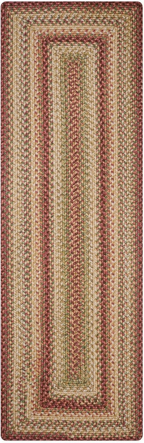 Homespice Barcelona Red and Gold Braided Runner Rug 22"x72" Rectangle - Indoor & Outdoor - Rustic Country Decor for Kitchen, Bathroom, Everywhere