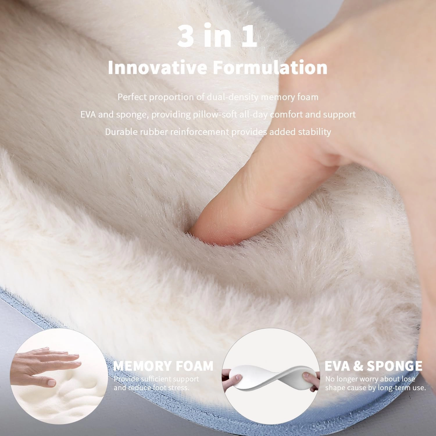 Homitem Fuzzy Slippers for Women Indoor and Outdoor Fluffy Bedroom House Shoes with Arch Support Memory Foam Winter Warm Ladeis Cute Comfy Cozy