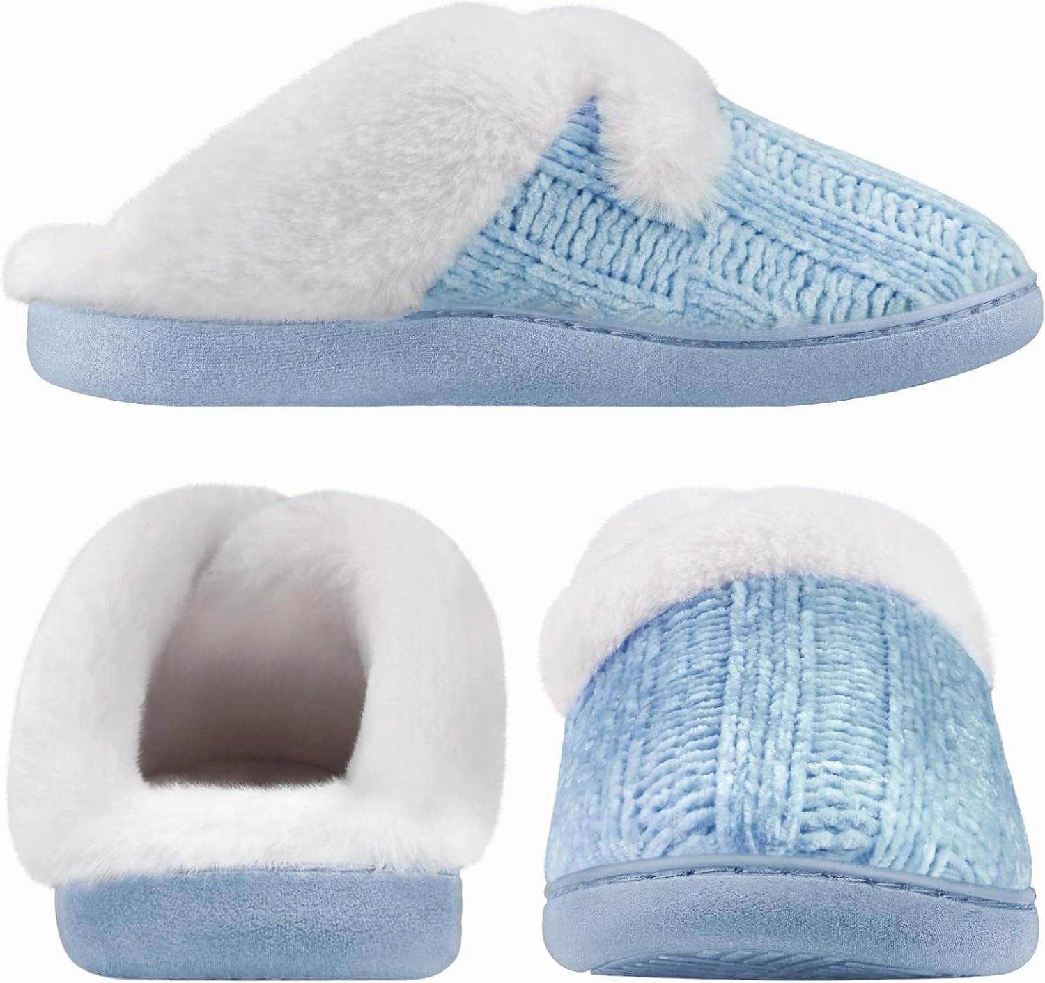 Homitem Fuzzy Slippers for Women Indoor and Outdoor Fluffy Bedroom House Shoes with Arch Support Memory Foam Winter Warm Ladeis Cute Comfy Cozy