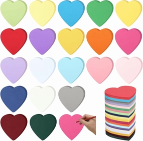 Honoson 1000 Pcs Valentine‘s Day Heart Cutouts Paper 3.9 Inch Assorted Color Kids Valentine Heart Shaped Die Cuts Paper for DIY Craft Projects Back to School Bulletin Board Decor