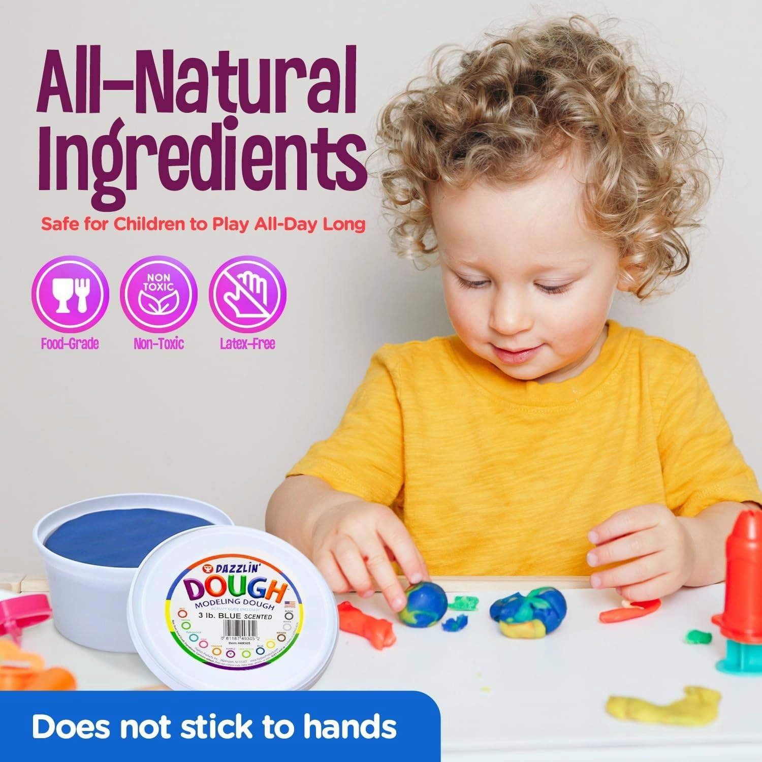 Hygloss Play Modeling Dough - Blue Dough Scented - Safe & Non-Toxic for Kids Arts & Crafts - Party Favors - Classroom Supplies - 5lb