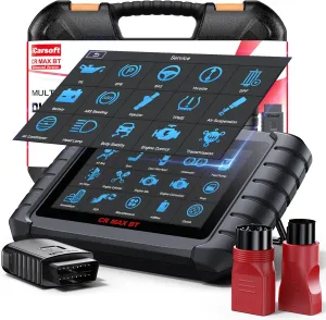 iCarsoft CR Max BT (Enhanced) Wireless Bidirectional Diagnostic Tool, ECU Adaptation/Teach-in, 49  Reset All System Touchscreen Battery Registration ECU Coding OBD2 Scanner with 38Pin   20Pin Adapter