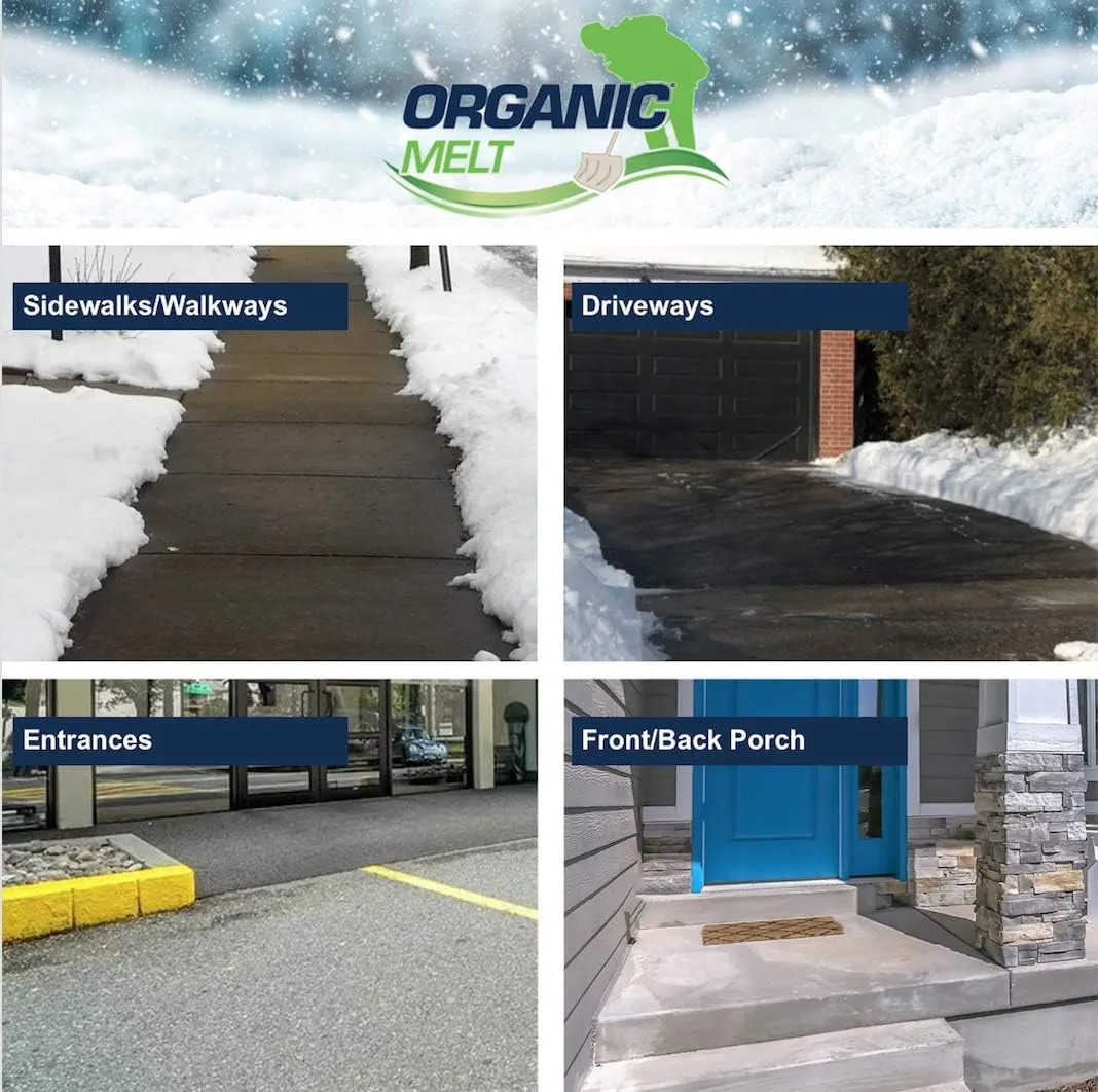 Ice Melt Safe for Concrete, Sidewalks, and Driveways – Pet-Friendly Snow Salt and Ice Melter – Organic Melt Granular De-Icing Product – Eco-Friendly, 20kg (44.1lbs) Bag