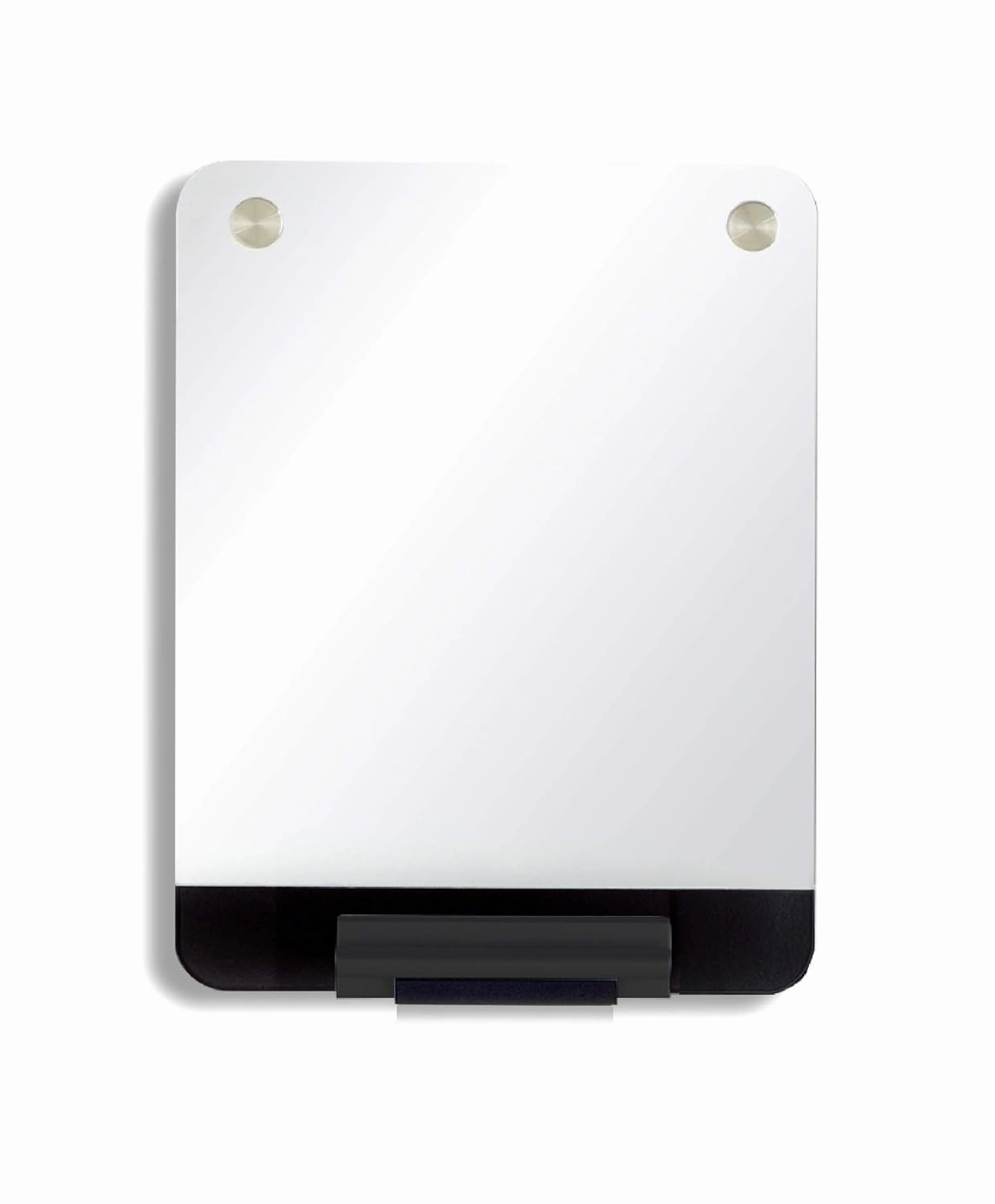 Iceberg Clarity Glass Personal White Board, Office Supplies, Arctic White, with Marker, Tray and Eraser, 12" W x 16" H