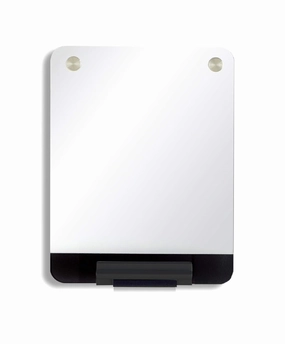 Iceberg Clarity Glass Personal White Board, Office Supplies, Arctic White, with Marker, Tray and Eraser, 12" W x 16" H