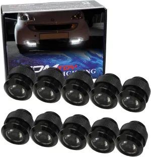 iJDMTOY 30W High Power Brabus Style 10pc Dot LED Daytime Running Light Retrofit Kit Compatible with 2008-2012 Smart Car Fortwo, Xenon White