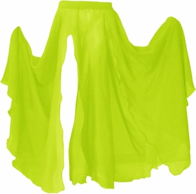 Indian Trendy Women's Full/Ankle Length 2 Front Slit Chiffon Skirt Full Circle Swing Belly Dance 9 Yard