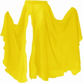 Indian Trendy Women's Full/Ankle Length 2 Front Slit Chiffon Skirt Full Circle Swing Belly Dance 9 Yard