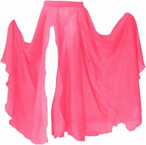 Indian Trendy Women's Full/Ankle Length 2 Front Slit Chiffon Skirt Full Circle Swing Belly Dance 9 Yard