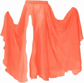 Indian Trendy Women's Full/Ankle Length 2 Front Slit Chiffon Skirt Full Circle Swing Belly Dance 9 Yard