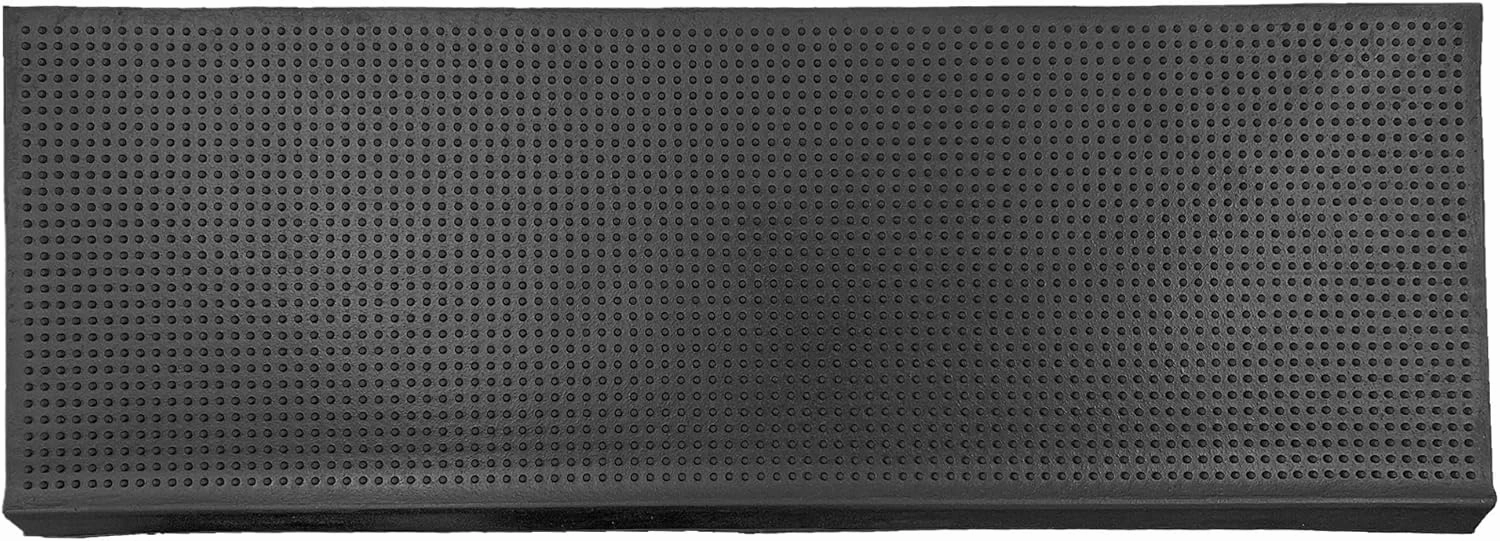 Indoor/Outdoor Hose-Wash Fingertip Nibs Design Non-Slip Rubber 10" x 30" Modern Stair Treads for Stairs, Garage, Patio, 5 Pack, Black Nib