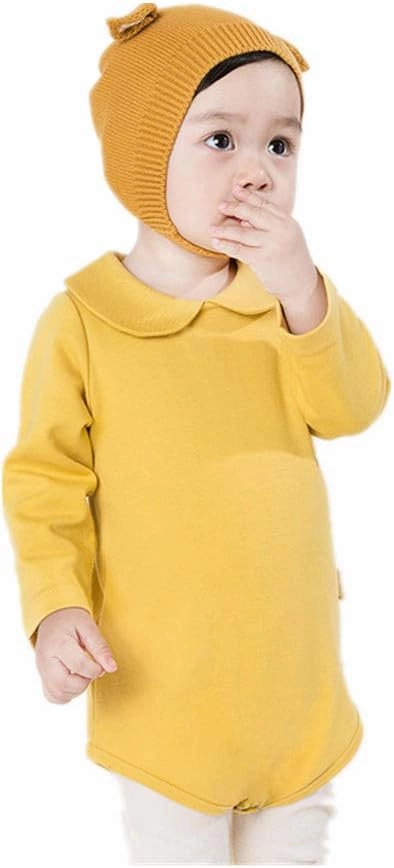 Infant Baby Girls Bodysuit Peter Pan Doll Collar Super Soft Cotton Romper One-Piece Outfit 0-24 Months