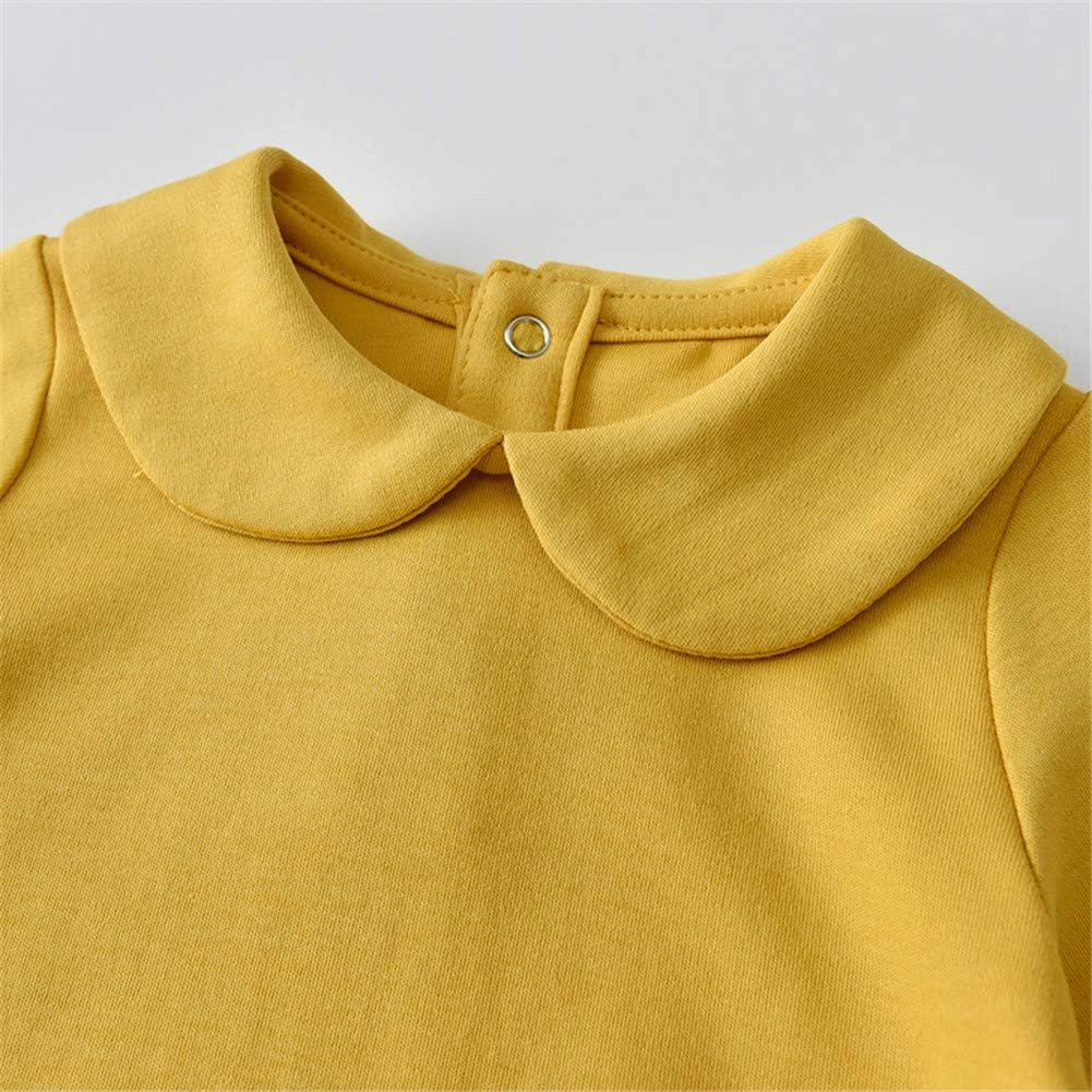 Infant Baby Girls Bodysuit Peter Pan Doll Collar Super Soft Cotton Romper One-Piece Outfit 0-24 Months