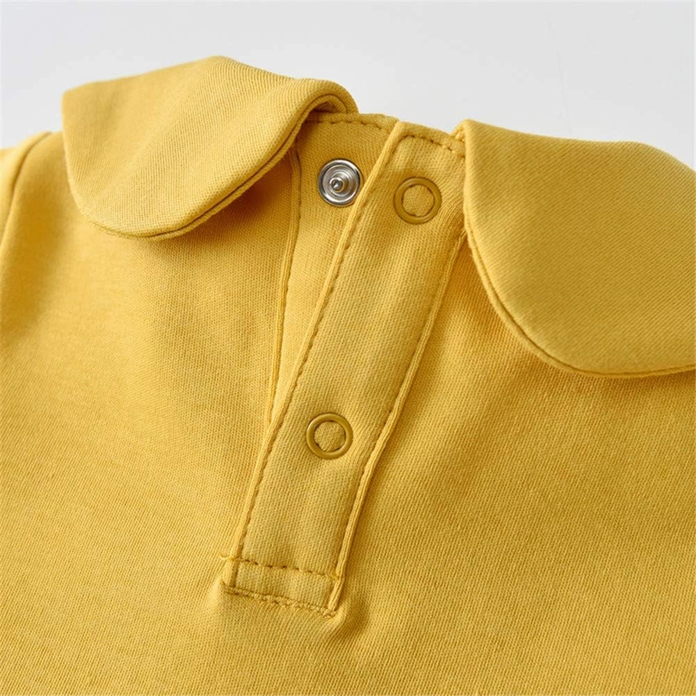 Infant Baby Girls Bodysuit Peter Pan Doll Collar Super Soft Cotton Romper One-Piece Outfit 0-24 Months