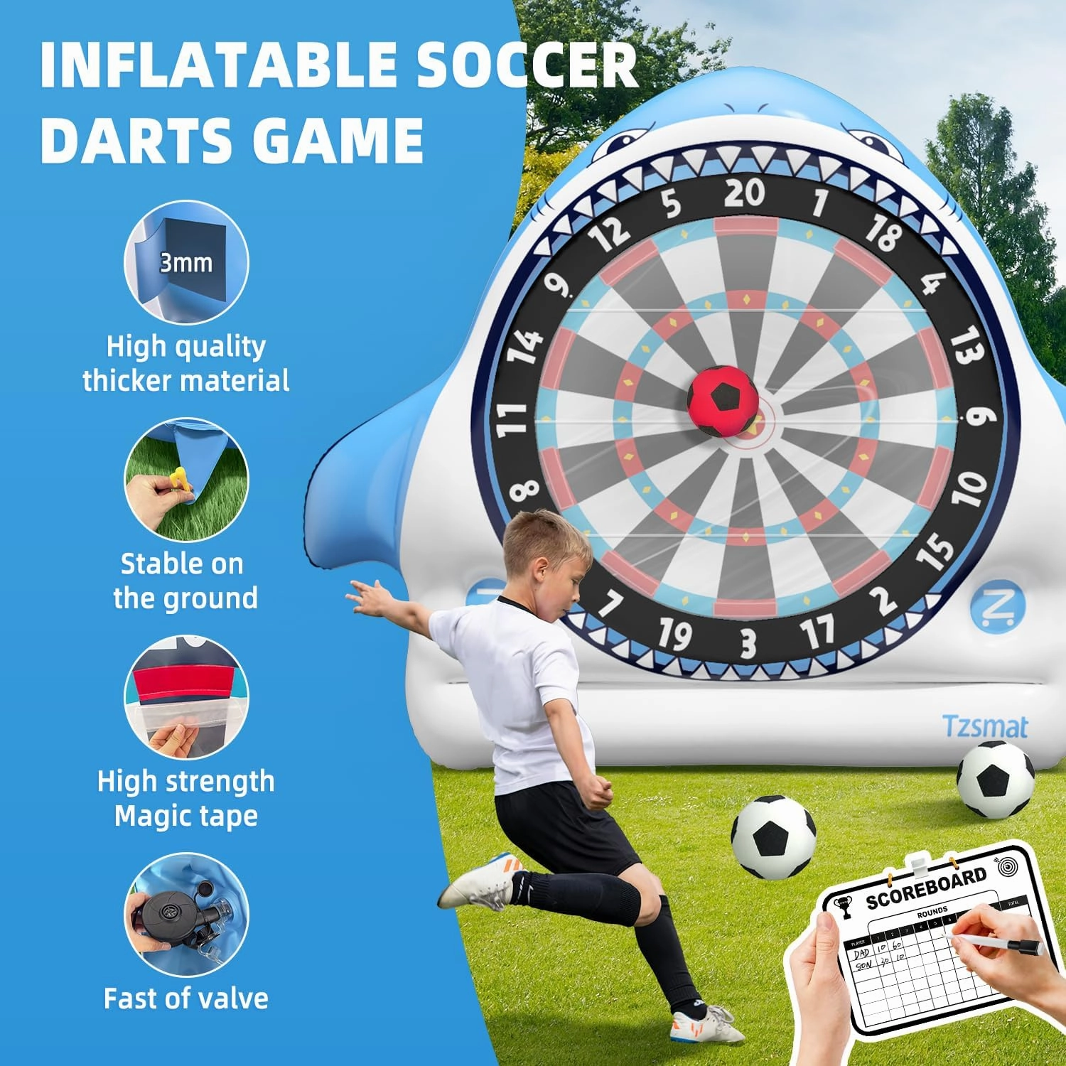 Inflatable Game Outdoor Giant Dartboard for Soccer Large Carnival Outdoor Games Giant Outdoor Game Activities Giant Yard Soccer Darts Games