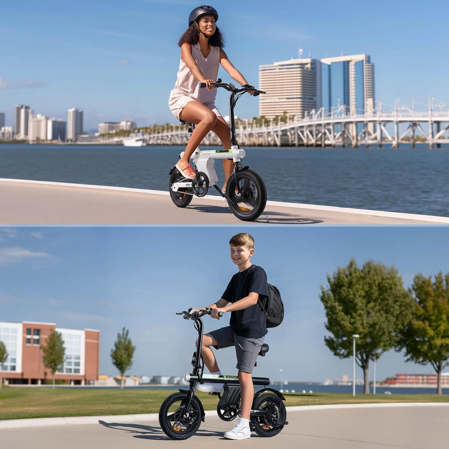 isinwheel U1 Electric Bike, 500W Motor, 20 mph, Folding Ebike, 14"/16"/20" Adults Electric Bicycles, 280.8Wh Battery, 25 Miles PAS Range, Black, Disc Brake, Aluminum Alloy Wheels