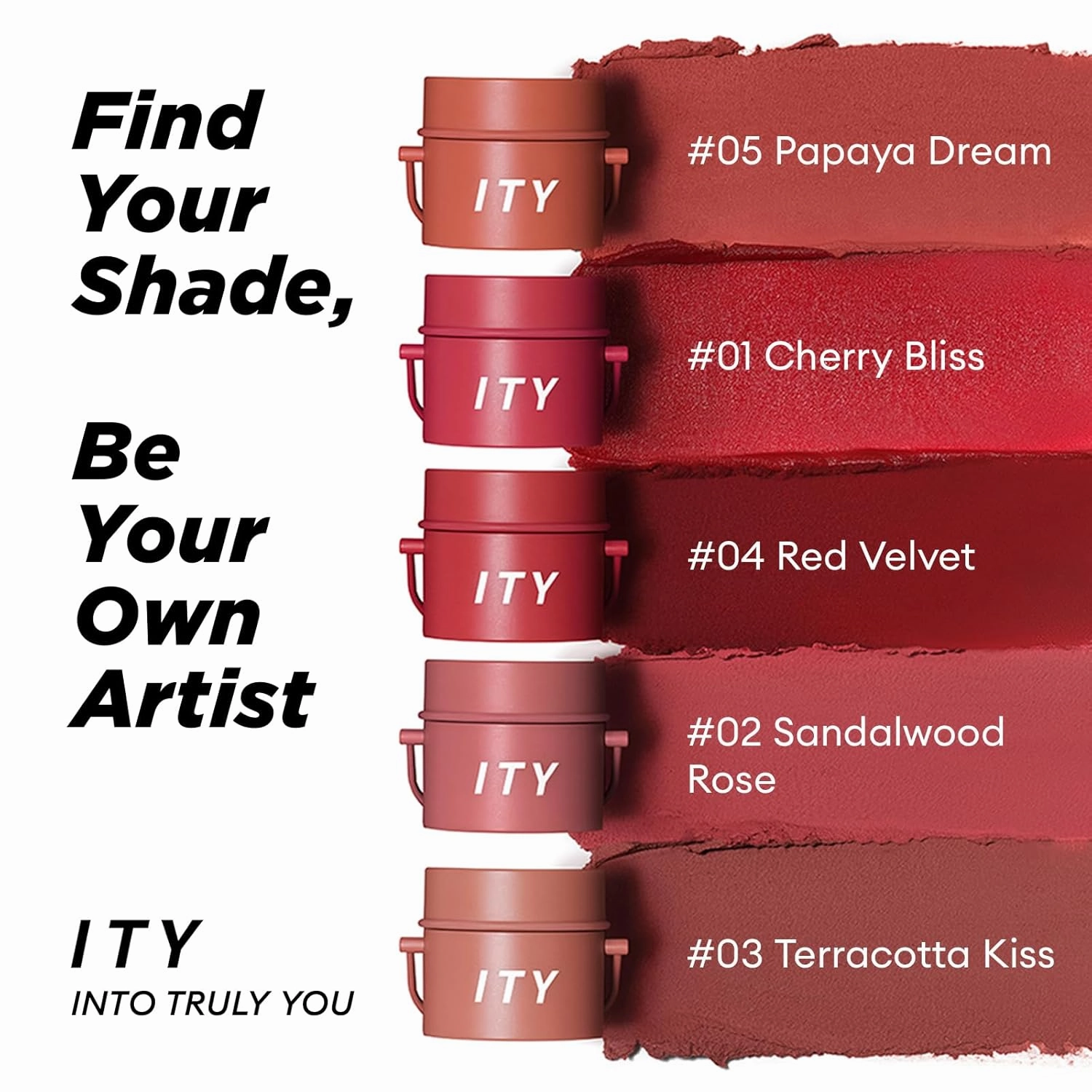 ITY Velvet Matte Finish Lip Stain-Mousse Textured Pudding Pot Lip Clay with Brush, Nude Shade, Dual-Use as Lipstick and Blush, Conceals Lip Lines, Rich Pigment, 0.21 oz (6g) in Terracotta Kiss