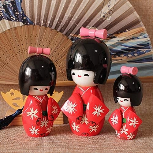 Japanese Doll Kimono Doll （3 Pieces in 1 Set） Home Decor Restaurant Bedroom Decorations Dolls for Girls Women Novelty Style 7