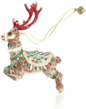 Jay Strongwater Comet Reindeer Glass Ornament