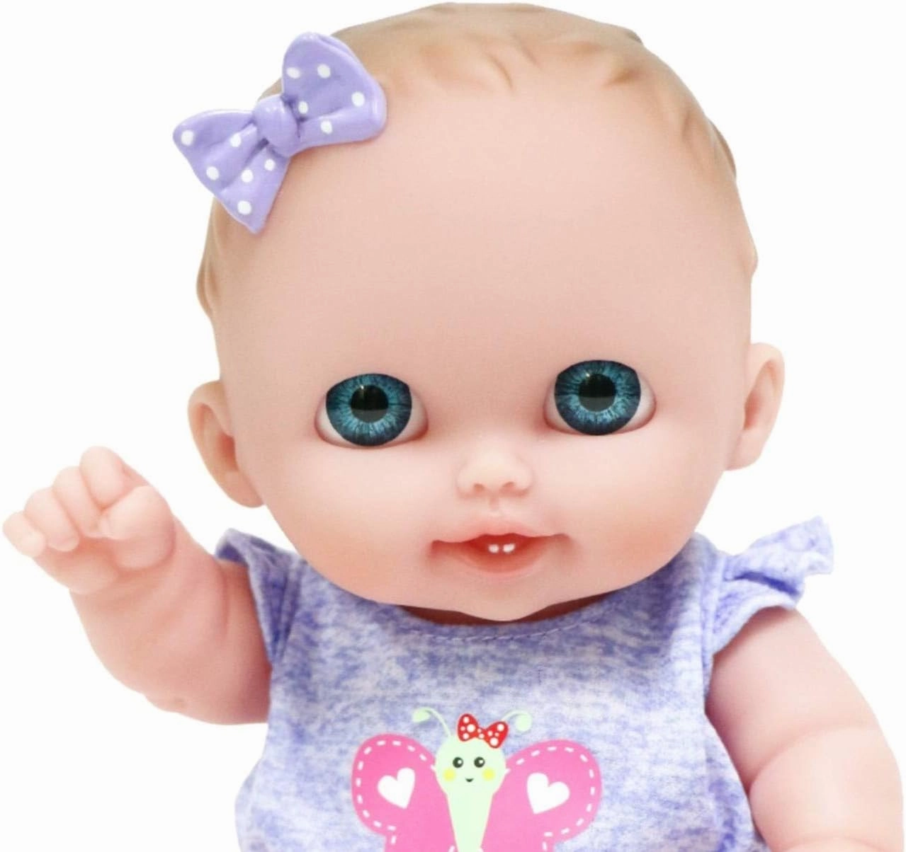 JC Toys Lil Cutesies 8.5" All Vinyl Baby Doll | Posable and Washable | Removable Outfit | Lulu- Blue Eyes Ages 2 