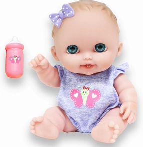 JC Toys Lil Cutesies 8.5" All Vinyl Baby Doll | Posable and Washable | Removable Outfit | Lulu- Blue Eyes Ages 2 
