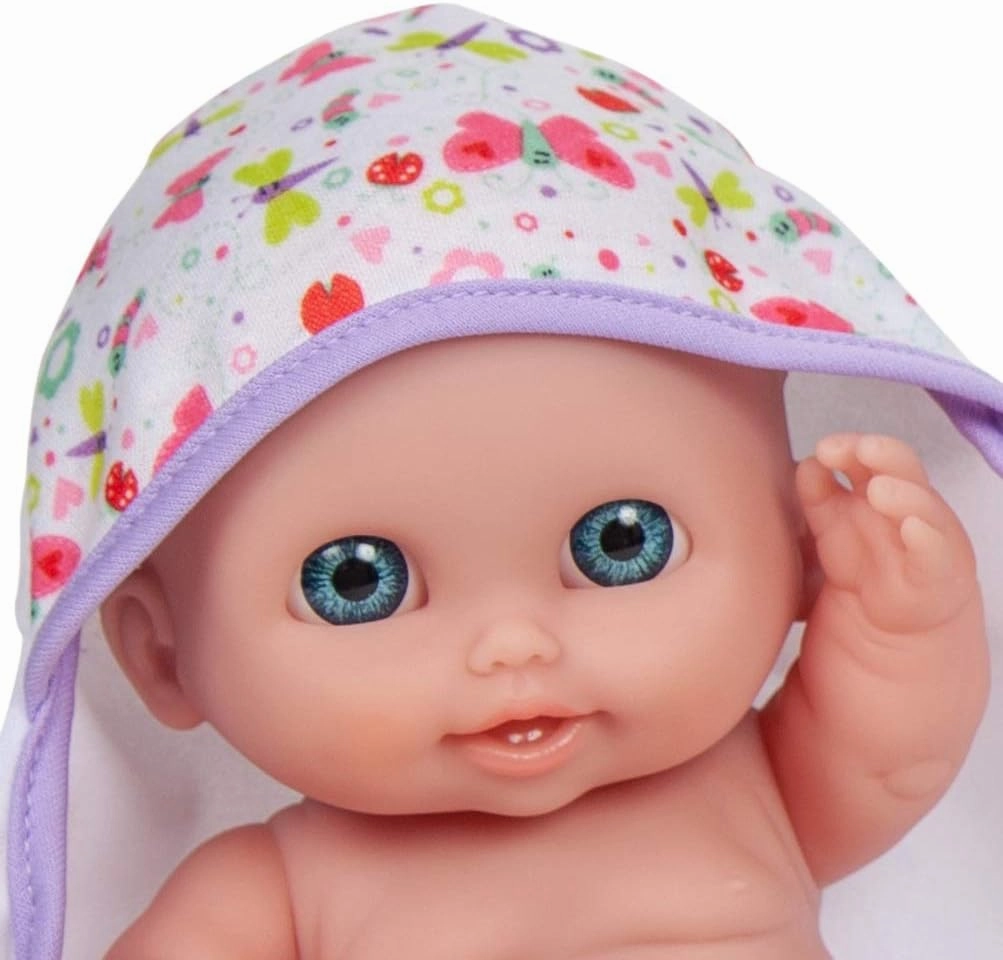 JC Toys Lil Cutesies 8.5" All Vinyl Doll and Real Working Bath Set | Posable and Washable | Removable Outfit | Bath with Play Accessories Ages 2  , Blue