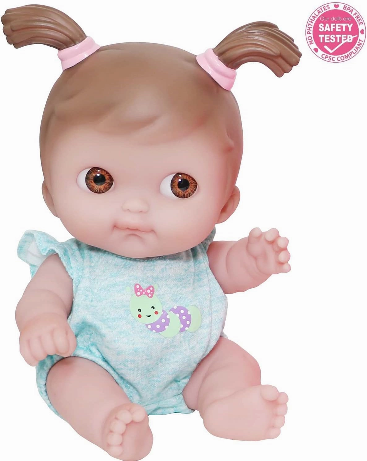 JC Toys Lil Cutesies 9" All Vinyl Baby Doll Bath Time Gift Set| Posable and Washable | Removable Outfit | Baby Bath and Accessories Ages 2 
