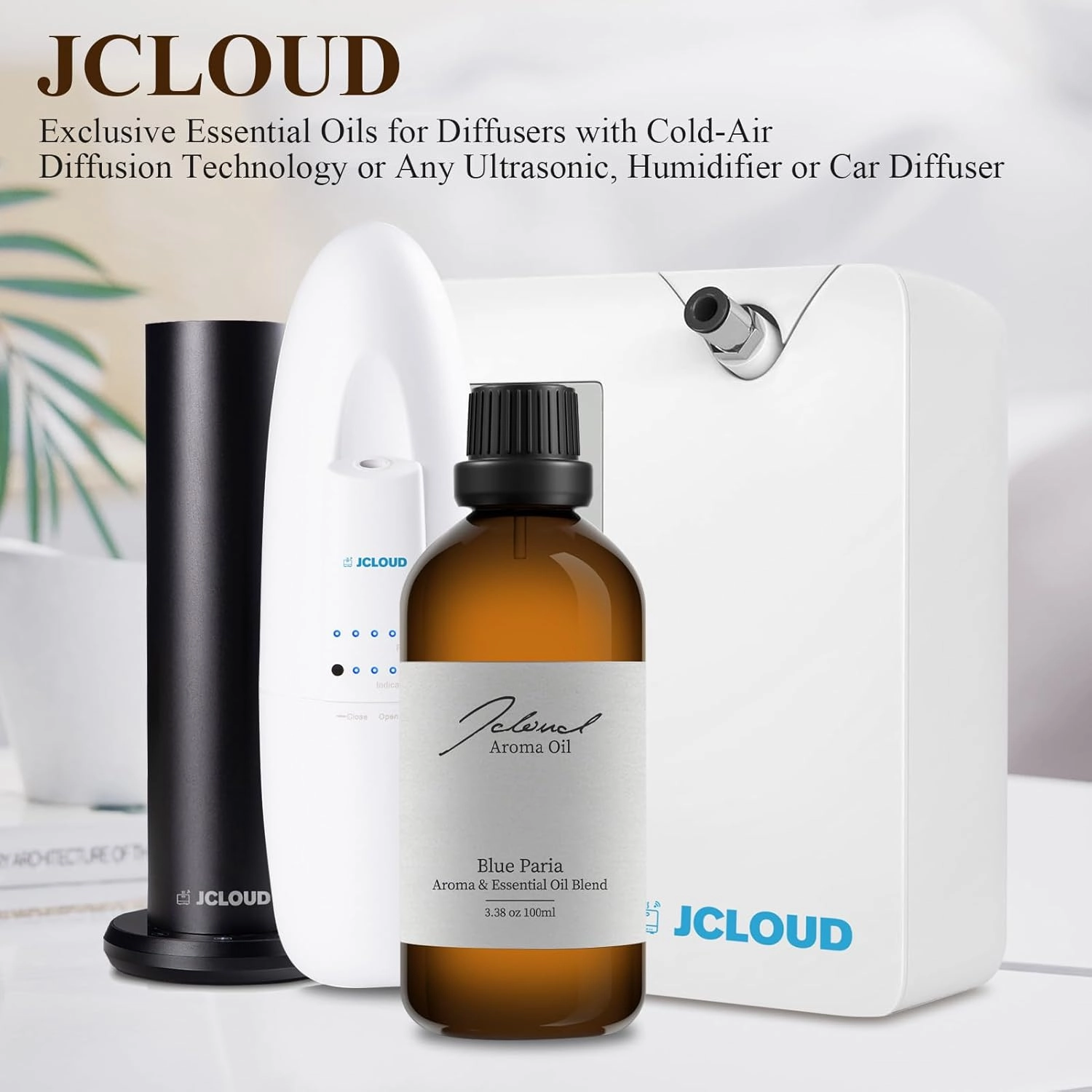 JCLOUD Blue Paria Essential Oil for Scent Air Machine | Hotel Scent - Pure Aromatherapy Diffuser Oil with Lavender and Patchouli, Home Luxury & Hotel Scents for Essential Oil Diffusers - 100mL