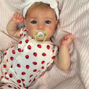 JIZHI Lifelike Reborn Baby Dolls, 20 Inch Soft Cloth Body Realistic Newborn Baby Dolls Cute Real Life Dolls Girl with Complete Accessories Gifts for Kids Age 3 