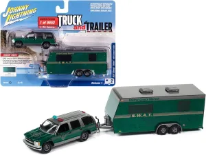 Johnny Lightning - 1997 Chevy Tahoe w/Camper Trailer (Sheriff Central County SWAT)