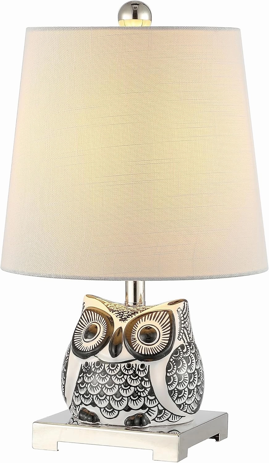 JONATHAN Y JYL3014C Justina 16" Ceramic Mini LED Table Lamp, Cottage,Transitional for Bedroom, Living Room, Office, Kids Room, Entryway, College Dorm, Bookcase, LED Bulb Included, Black/White