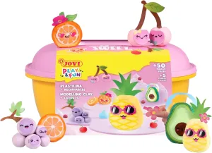 Jovi - Play&Fun Sweet Modeling Clay kit for Children, Cutouts   24 plasticine Bars   Modeling Tools to Create Fruit Characters
