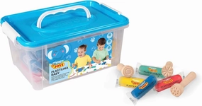 Jovi - My First Plastilina, Soft Non-Drying Modeling Clay Baby School Pack, 20 Bars & 9 Wood Stamps