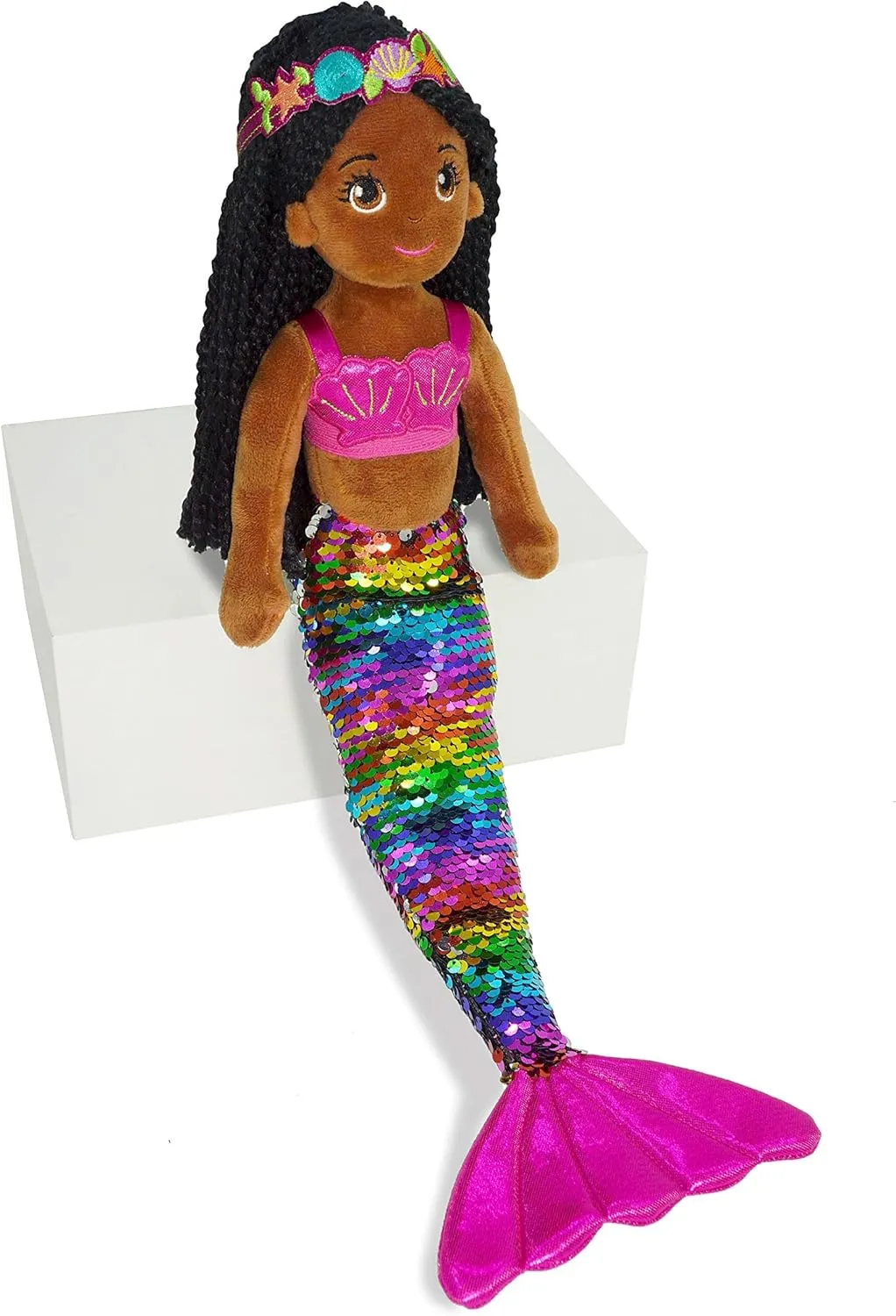 June Garden 18" Flip Sequin Sparkly Mermaid Chloe - Soft Mermaid Plush Stuffed Doll Gift for Toddler Girls