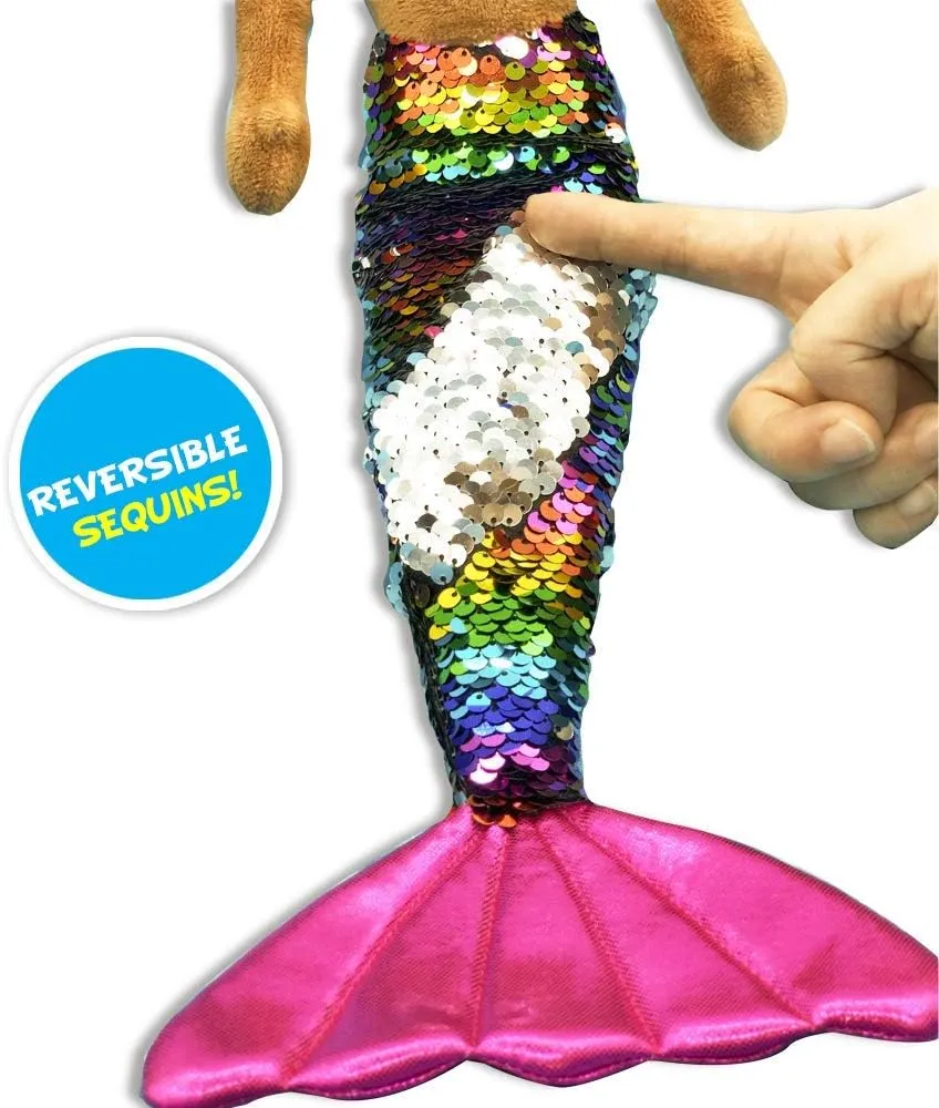 June Garden 18" Flip Sequin Sparkly Mermaid Chloe - Soft Mermaid Plush Stuffed Doll Gift for Toddler Girls